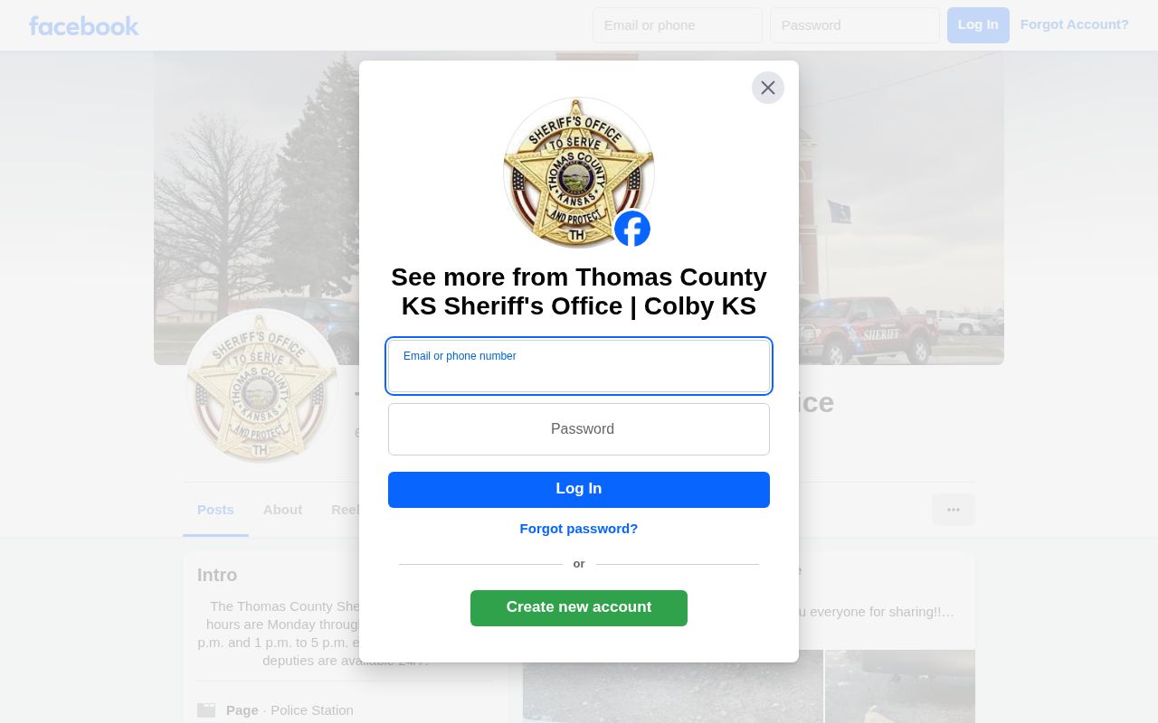 Thomas County Kansas social page relevant to Logan County release records